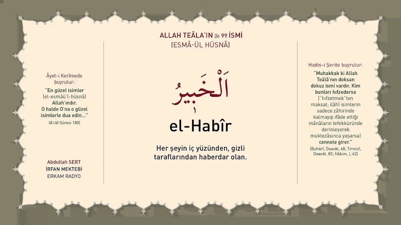 Aldatılan Ve İşlerinin Düzelmesini İsteyenler Bu Esmayı Okuyor! Ya Habir, El Habir Ne Demek Esmaulhusna Gencgazete (23)