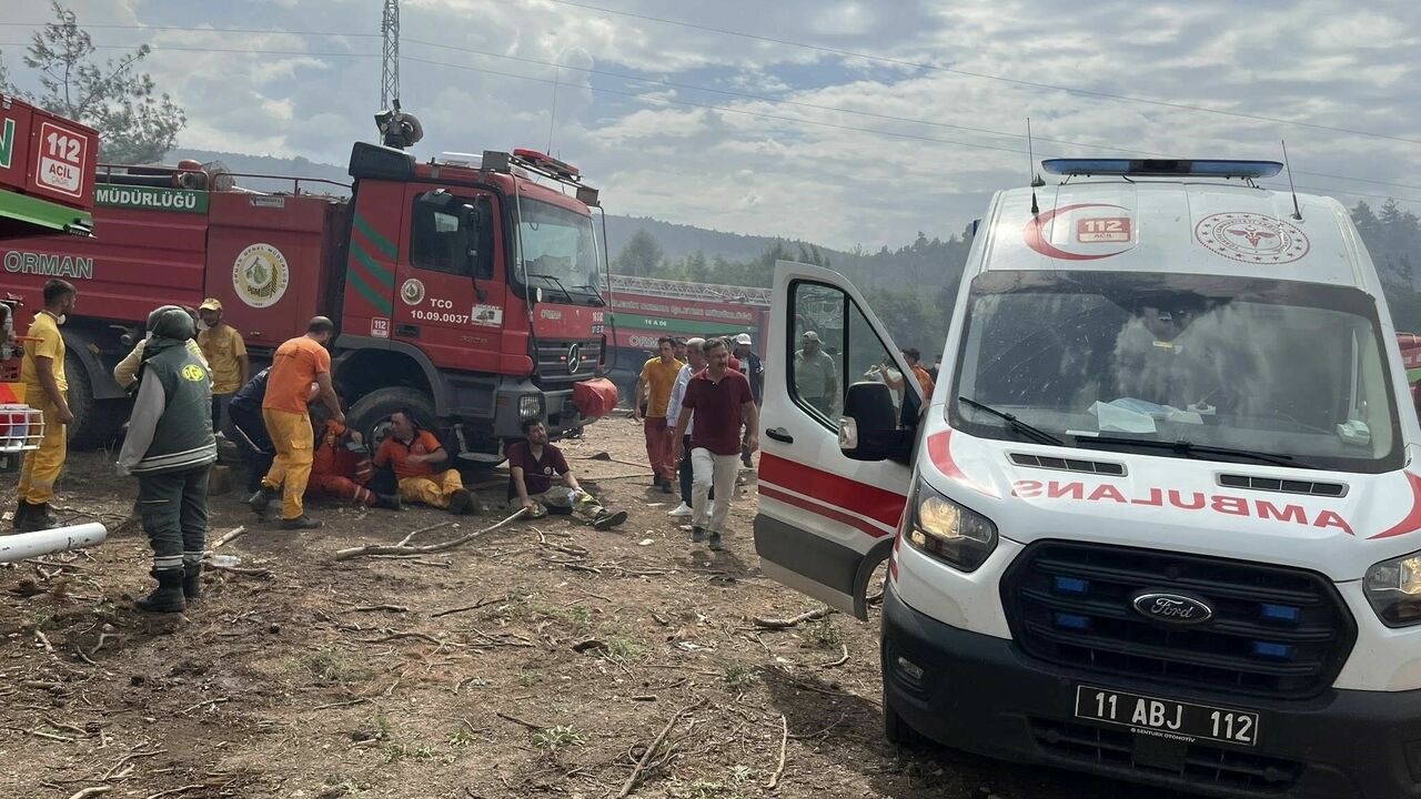 Bilecik'te Orman Yangını Büyüyor Dumanlar Kent Merkezine Kadar Ulaştı (1)