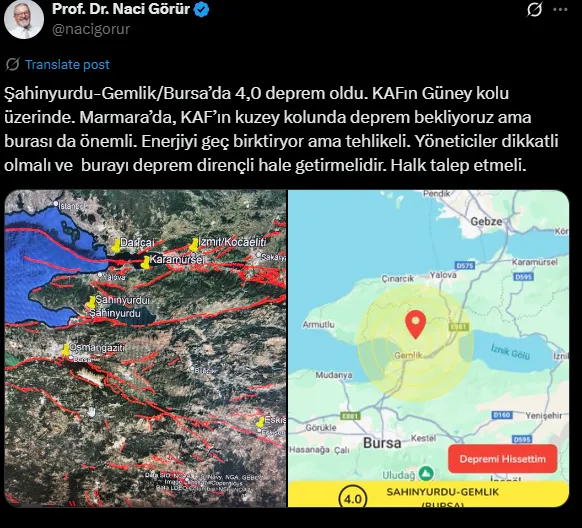 Bursa’da Olan Peş Peşe Depremlerden Sonra Naci Görür’den Kritik Uyarı! (1)