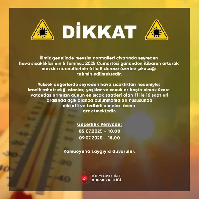 Genç Gazete Bursa Valiliği Uyardı Sıcaklıklar 8 Derece Artacak-1
