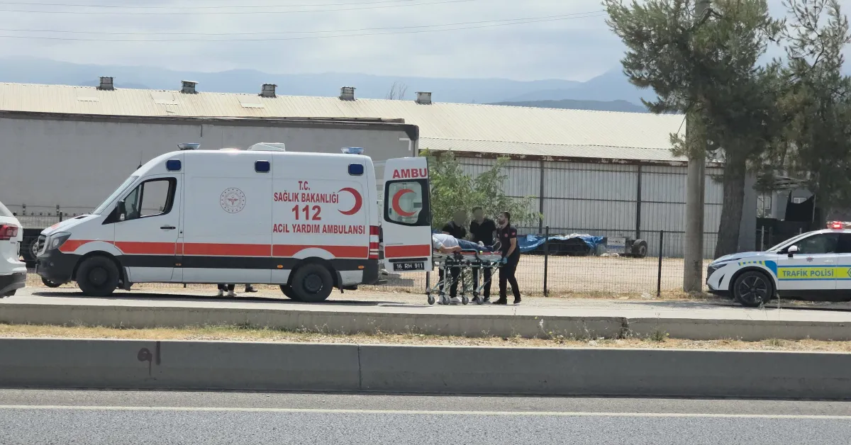 İnegöl D200 Karayolunda Motosiklet Kazası! 1 Kişi Yaralandı