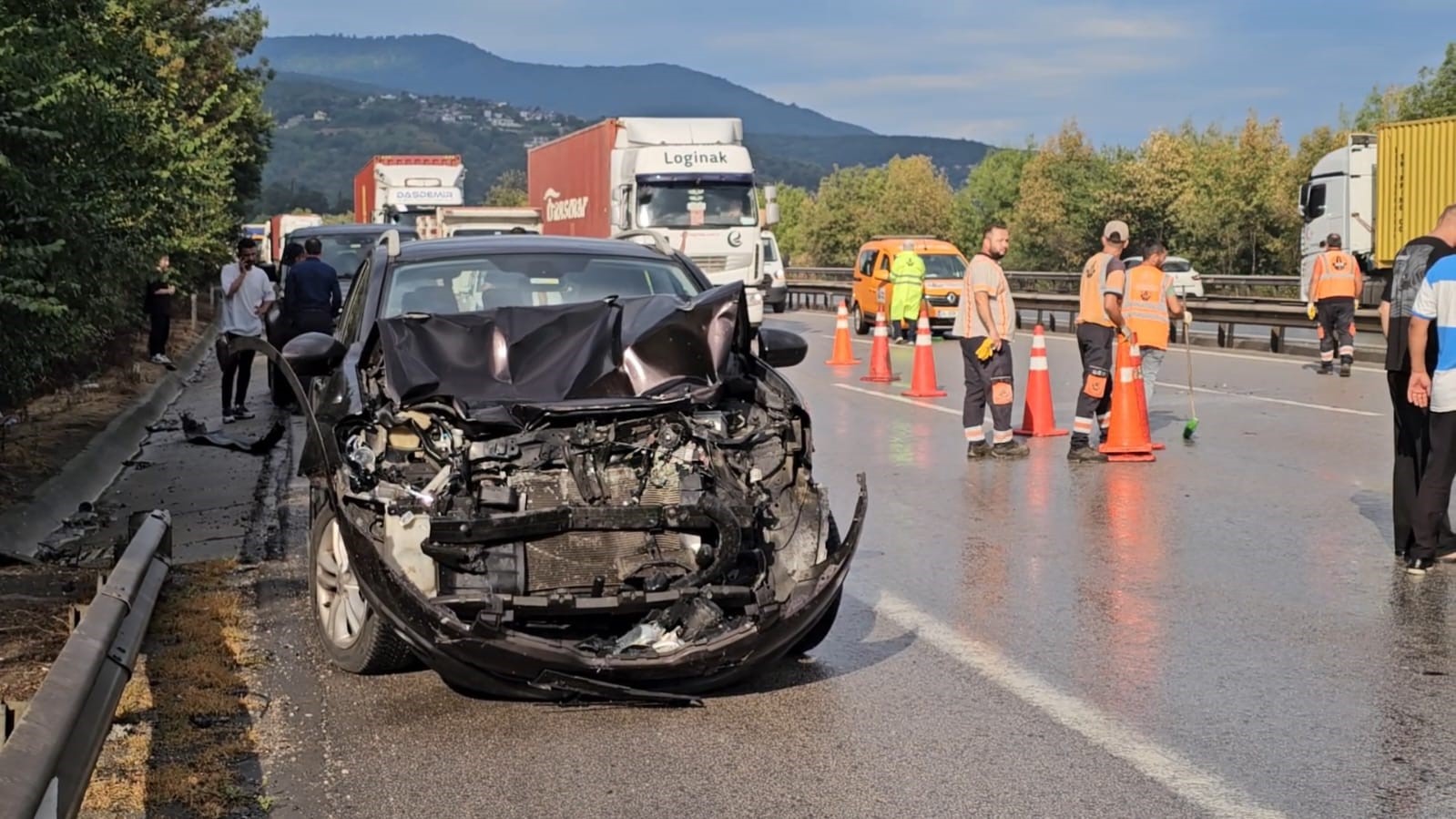 Anadolu Otoyolu'nda 10 Araçlı Zincirleme Kaza 10 Yaralı (3)