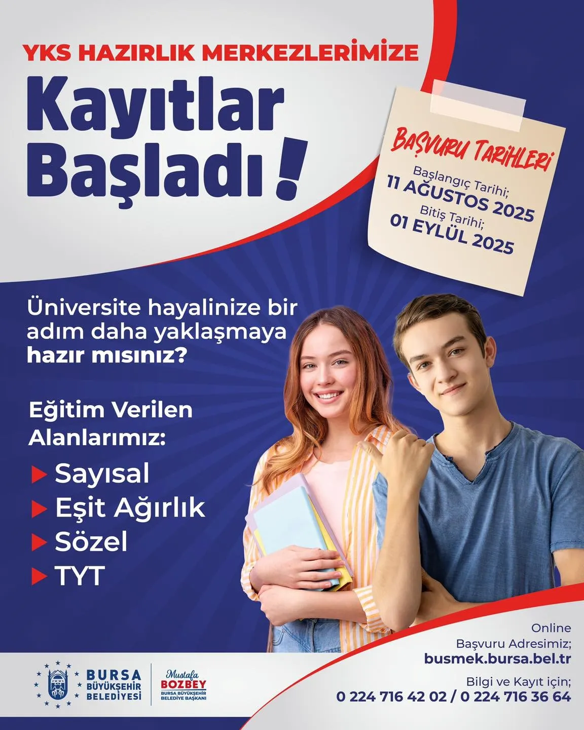 Bursa Büyükşehir Belediyesi Ücretsiz Yks Hazırlık Kursu Kayıtlarını Başlattı