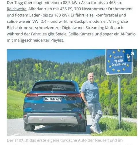 Genç Gazete Gemlik’ten Münih’e 2000 Km'lik Test Togg Avrupa’da Göz Kamaştırdı!