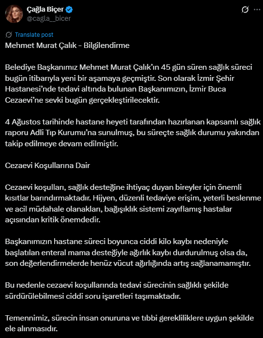 Murat Çalık Yeniden Cezaevine Sevk Ediliyor