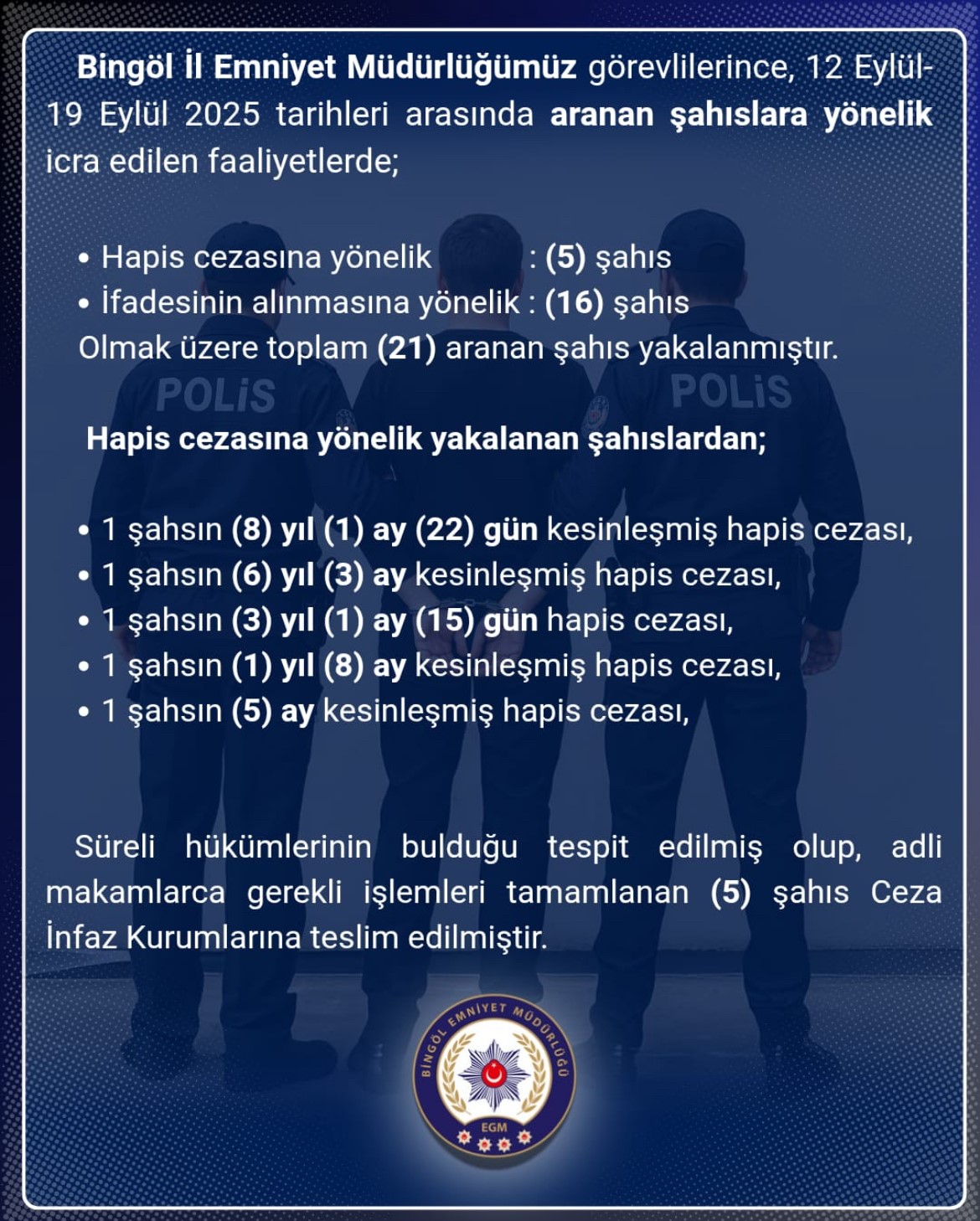 Bingöl’de Aranan 21 Şüpheli Yakalandı (1)