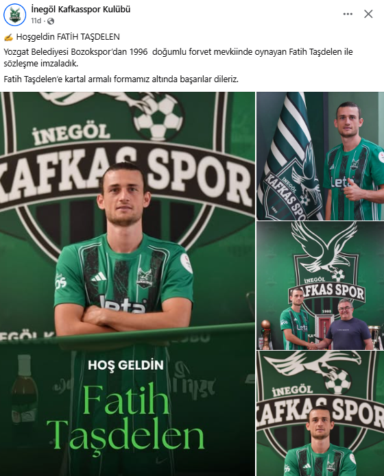 İnegöl Kafkasspor Yeni Transferini Duyurdu