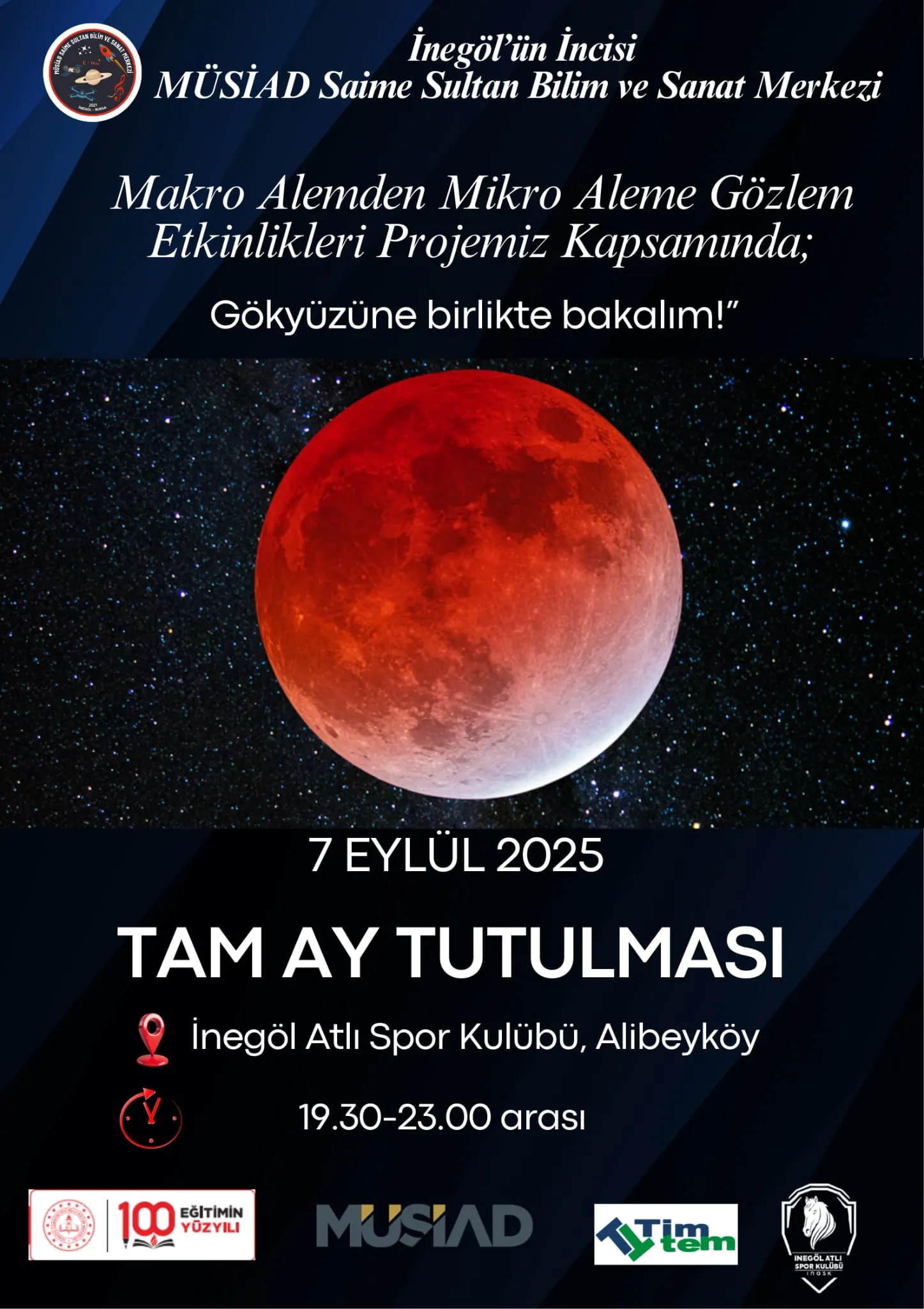 İnegöl’de 7 Eylül'de Tam Ay Tutulması Gözlemi Düzenleniyor (1)