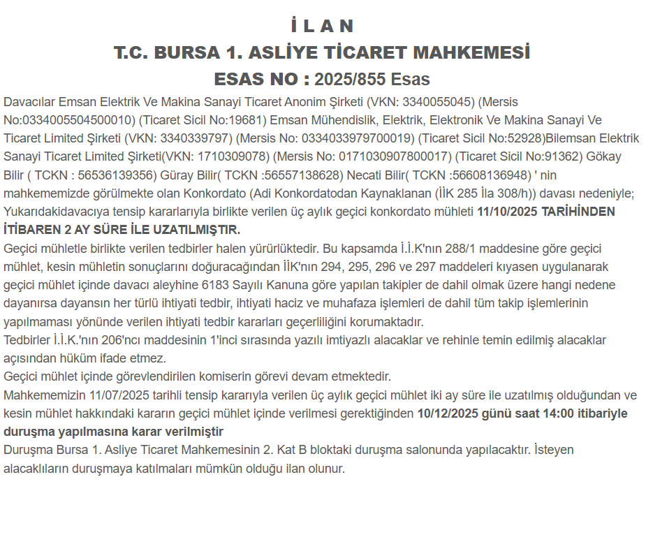 Bursa’da 47 Yıllık Firmaya Konkordato Kararı-3