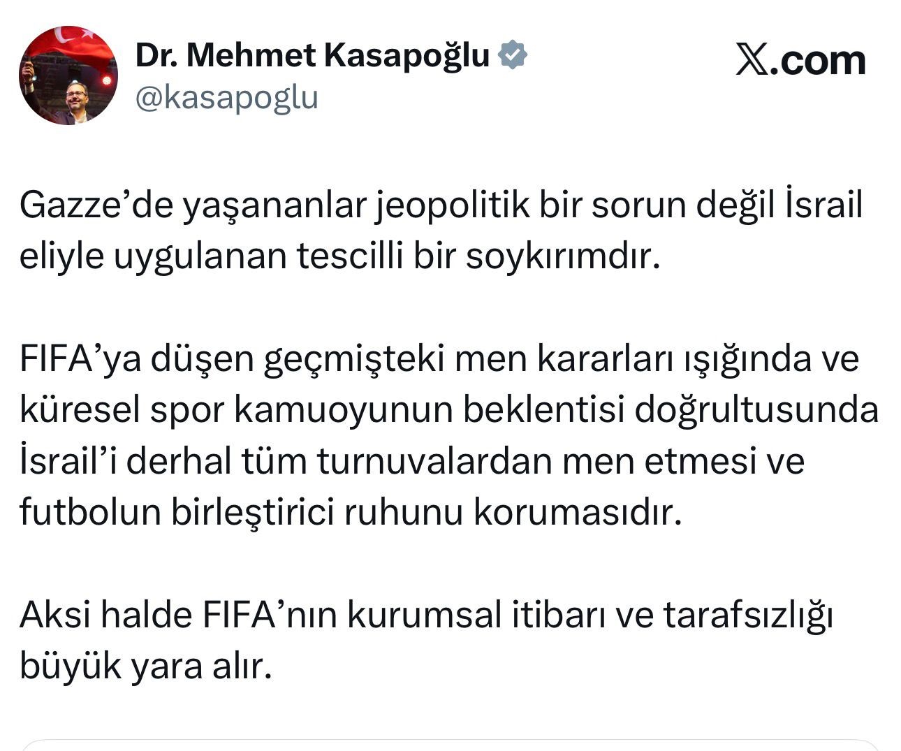 Dr. Mehmet Kasapoğlu’ndan Fifa’ya Tepki (2)
