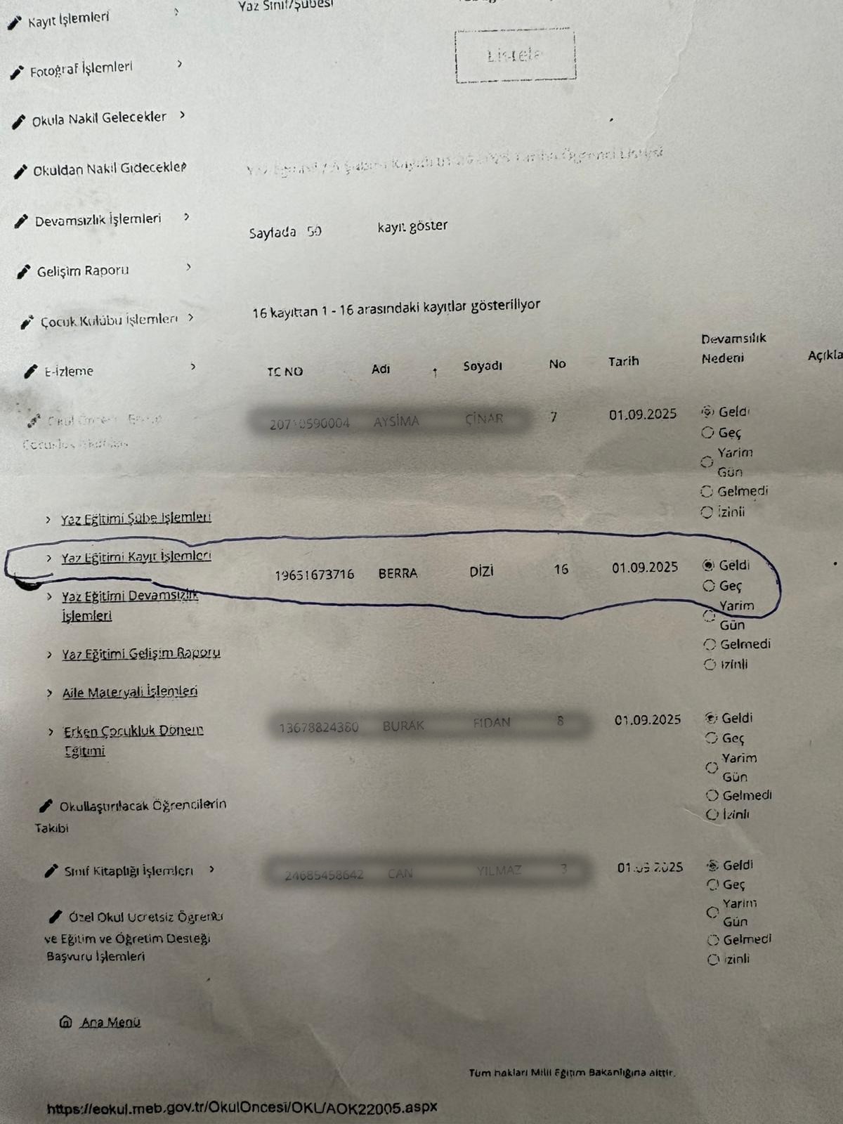 İnegöl’de Berra Dizi’yi Ölümünden Sonra Mebbi̇s’e Kaydedip Okula Geldi Gibi Göstermişler (6)