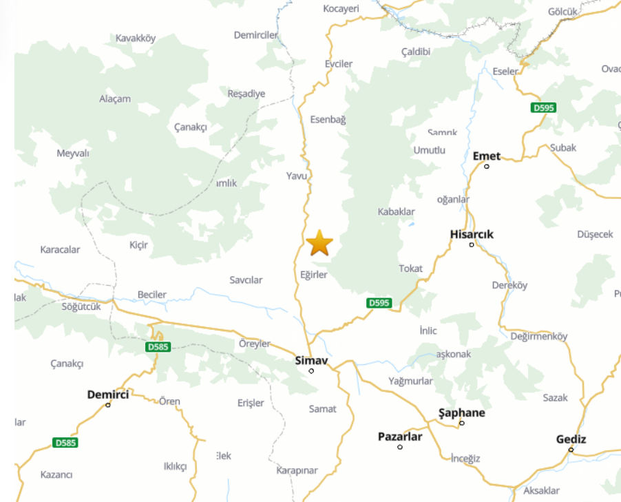 Kütahya'da Deprem Meydana Geldi