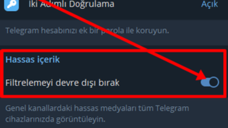 Telegram Hassas Icerik Acmayi Unutmayin
