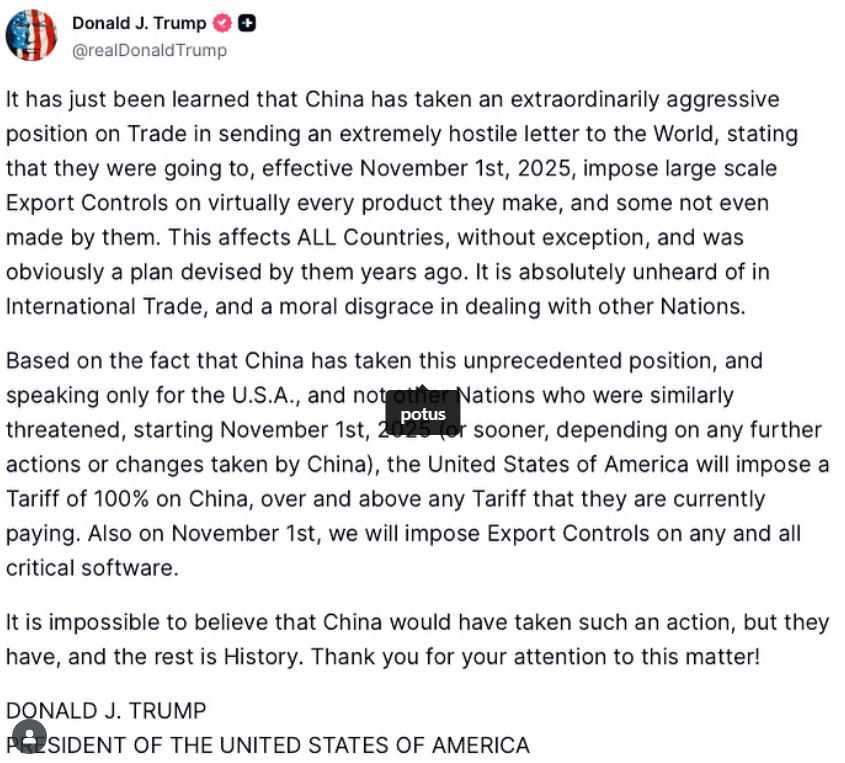 Trump, Çin'e Yüzde 100 Gümrük Vergisi Uyguladı
