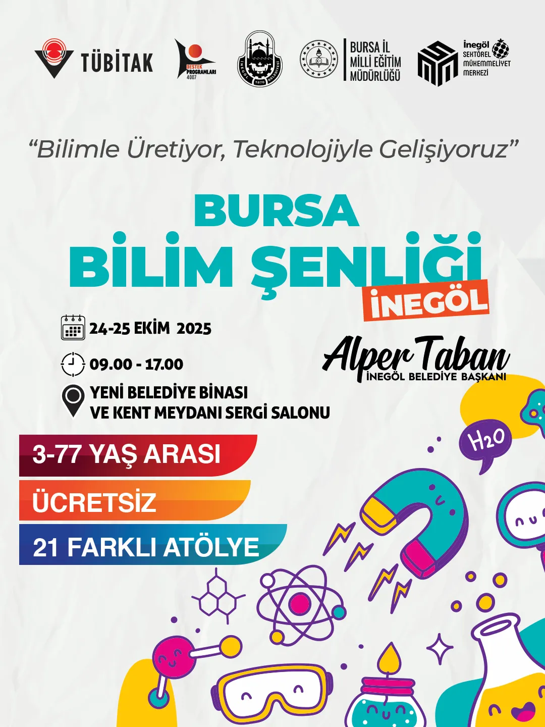 Tübi̇tak Bursa Bilim Şenliği 24 25 Ekim’de İnegöl’de