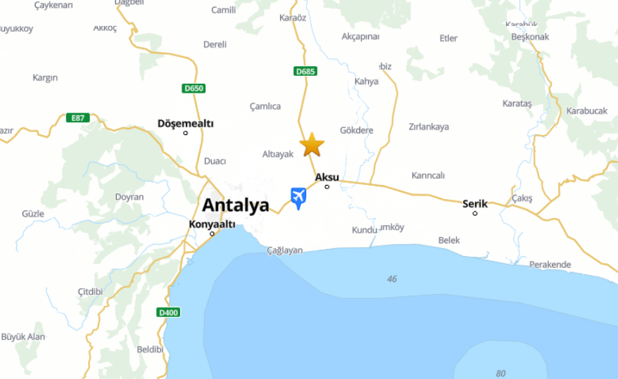 Antalya'da Deprem Meydana Geldi (1)