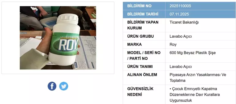 Bakanlık Duyurdu! 4 Ürün Piyasadan Toplatılıyor (2)