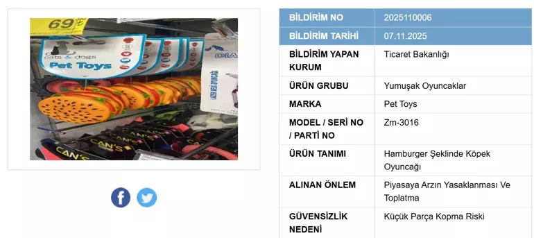 Bakanlık Duyurdu! 4 Ürün Piyasadan Toplatılıyor (3)