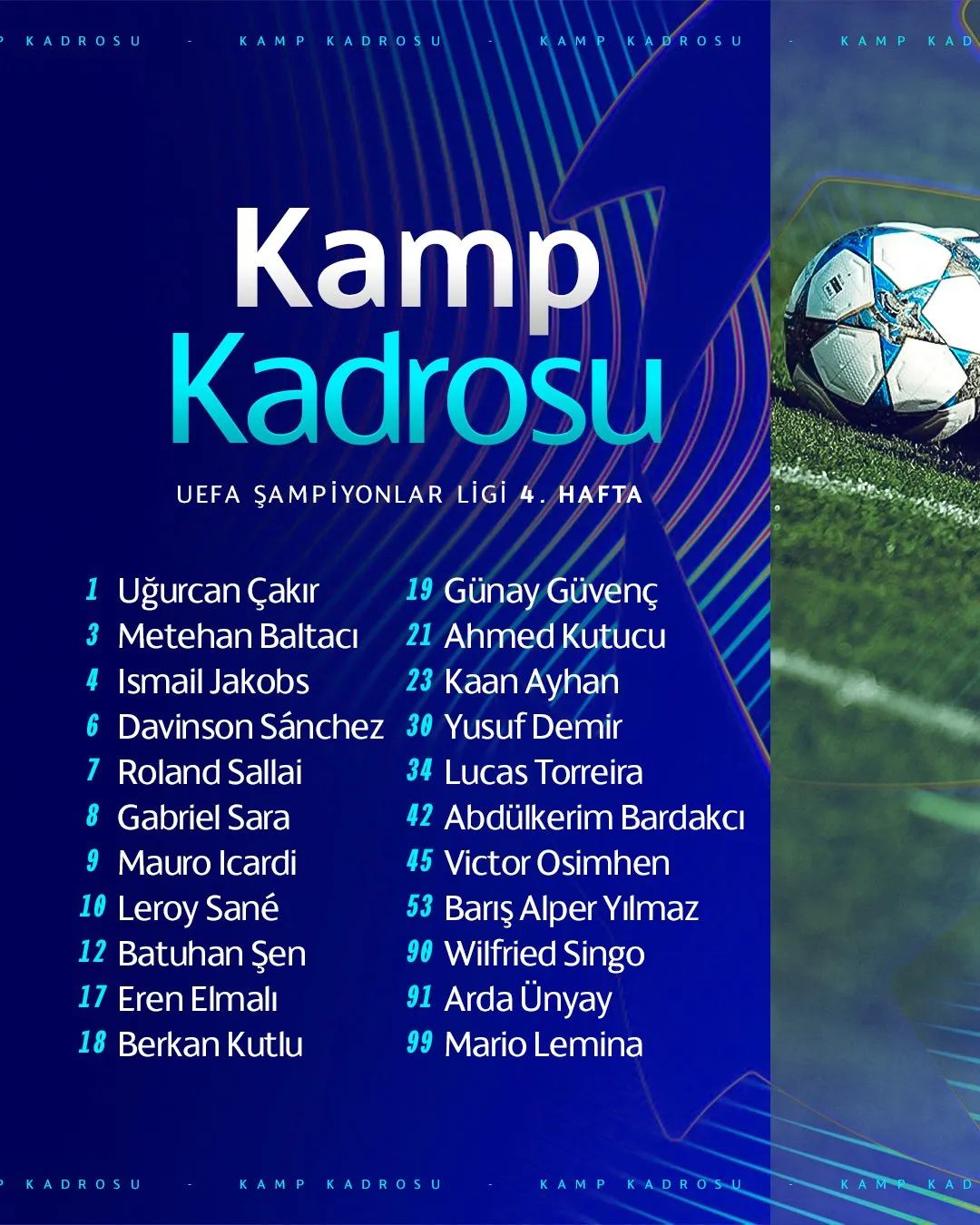 G A L A T A S A R A Y’ I N A J A X M A C I K A M P K A D R O S U A C 998940 296365 Gencgazete