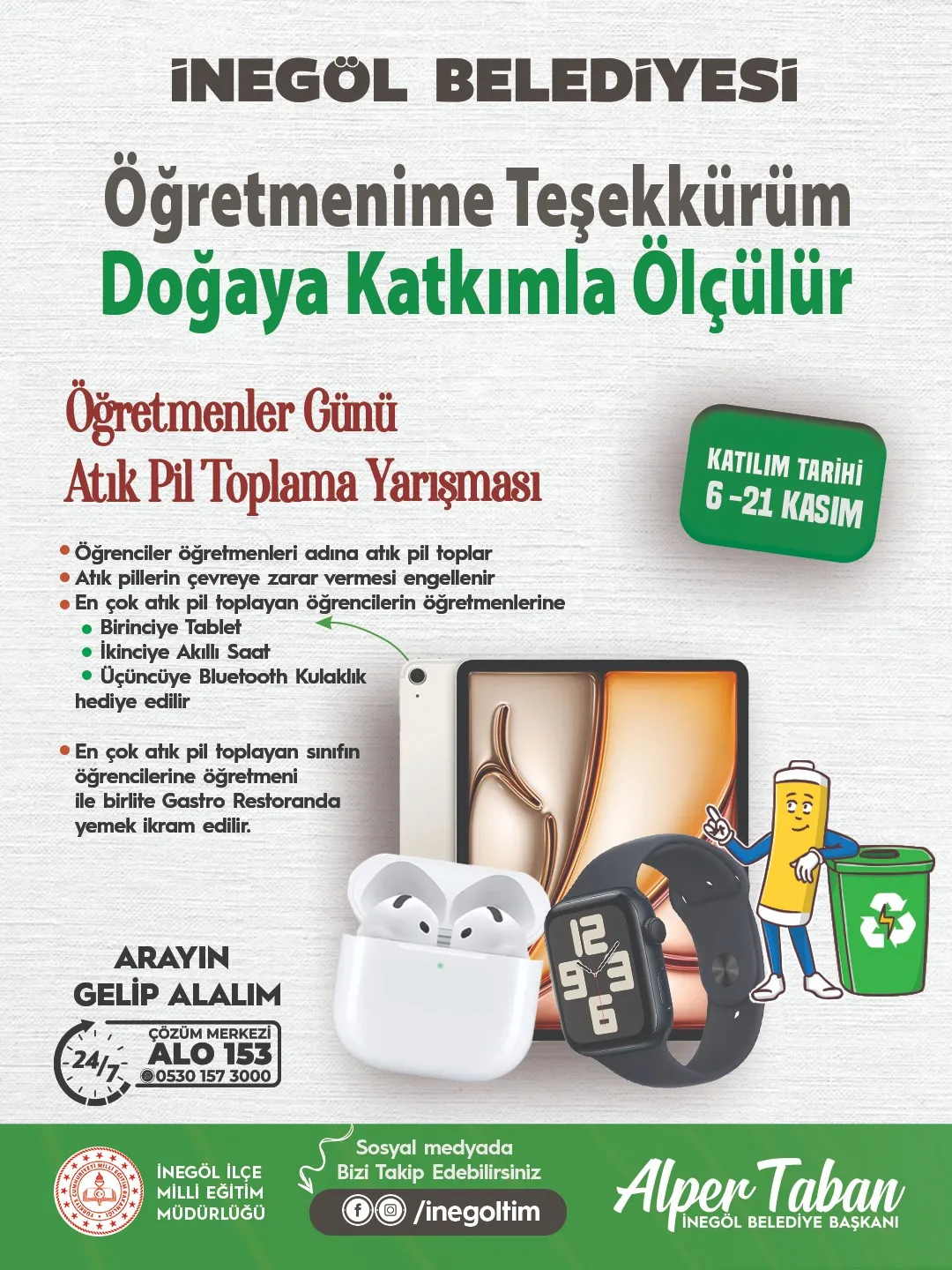 İnegöl Belediyesi'nden Öğretmenler Günü Kampanyası