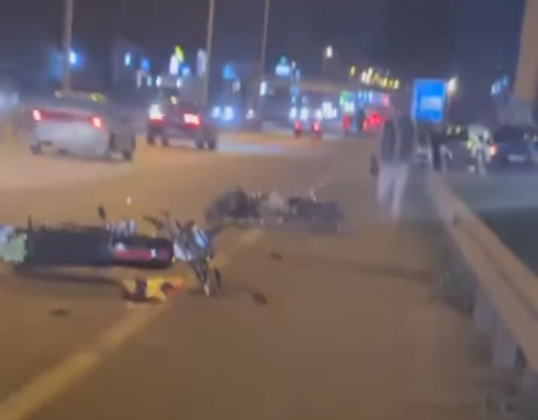 İnegöl’de 3 Motosiklet Kafa Kafaya Çarpıştı! Yaralılar Var (3)