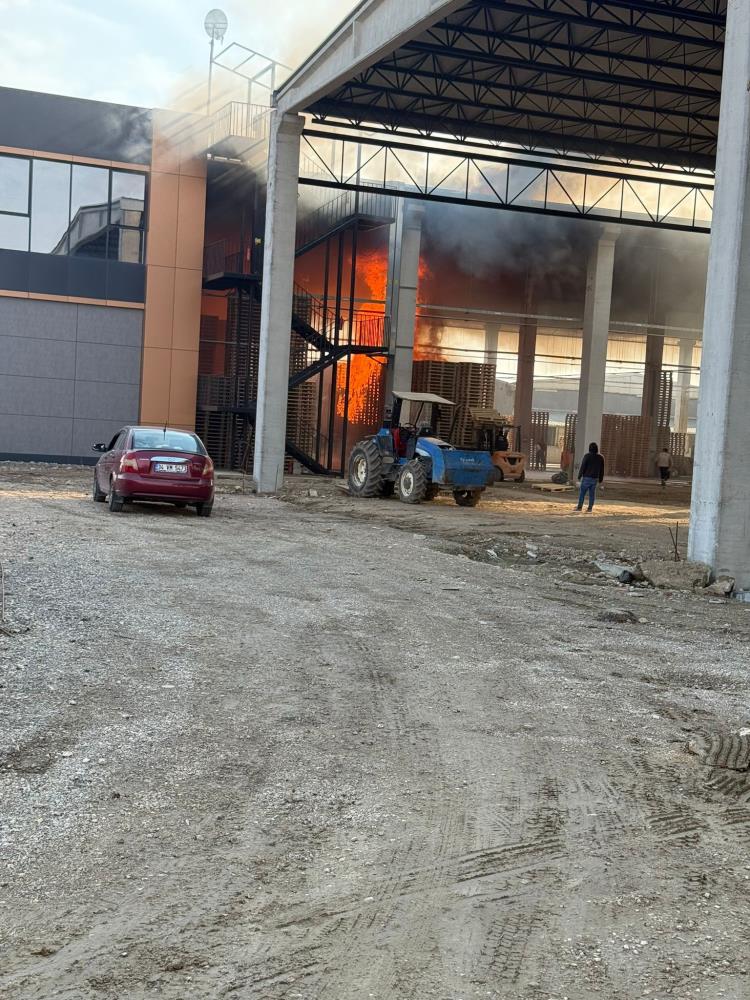 Palet Deposu Alev Topuna Döndü (1)