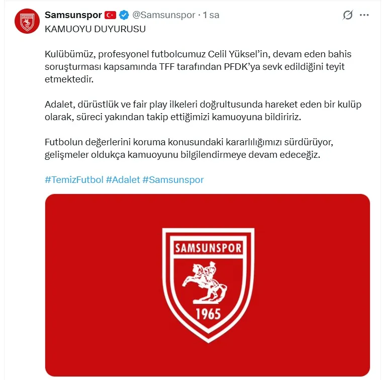 S A M S U N S P O R V E C E L I L Y U K S E L D E N B A H I S S O R 1010478 299720 Gencgazete