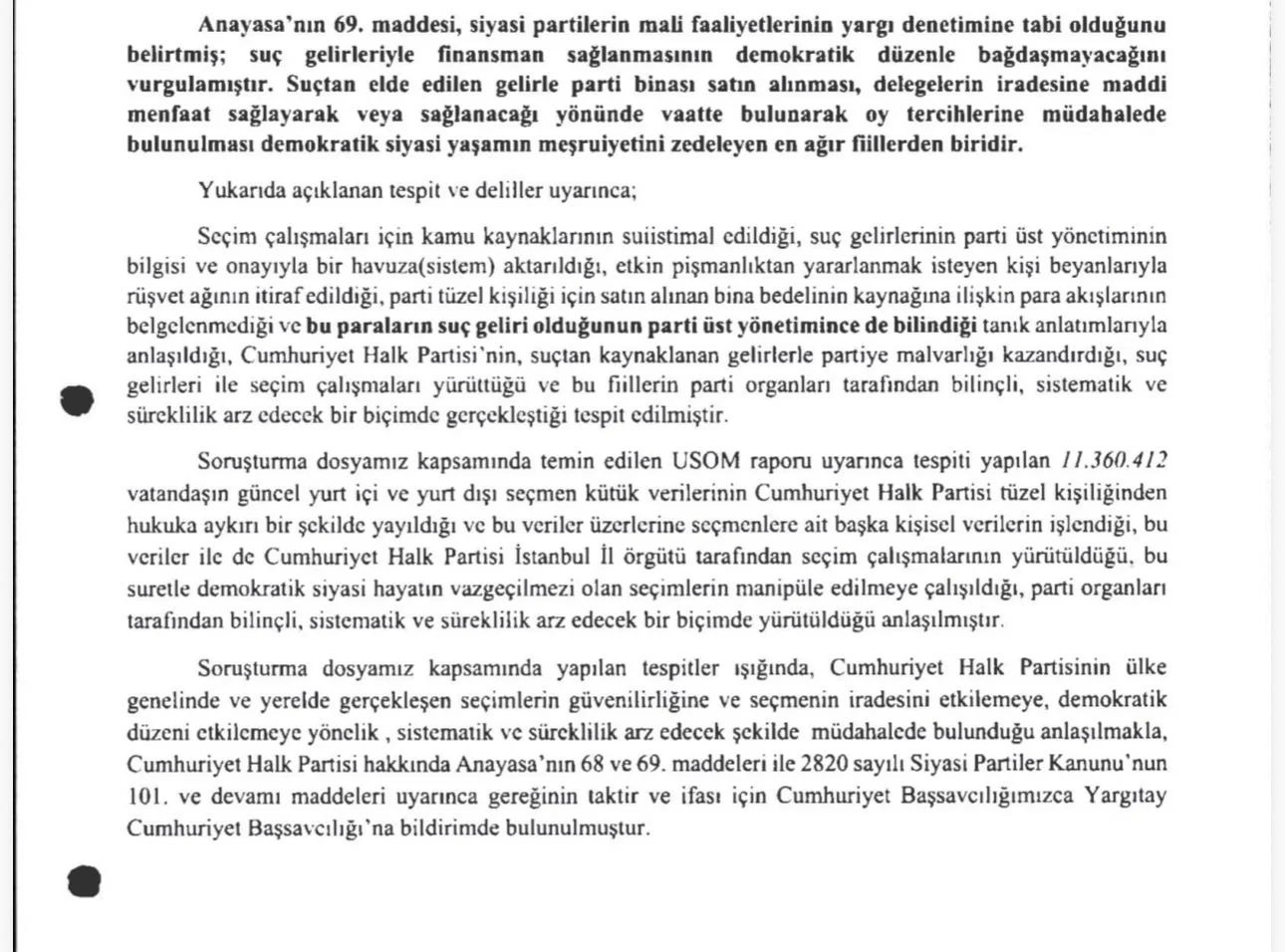 Savcılıktan Chp Hakkında Kapatma Davası Talebi