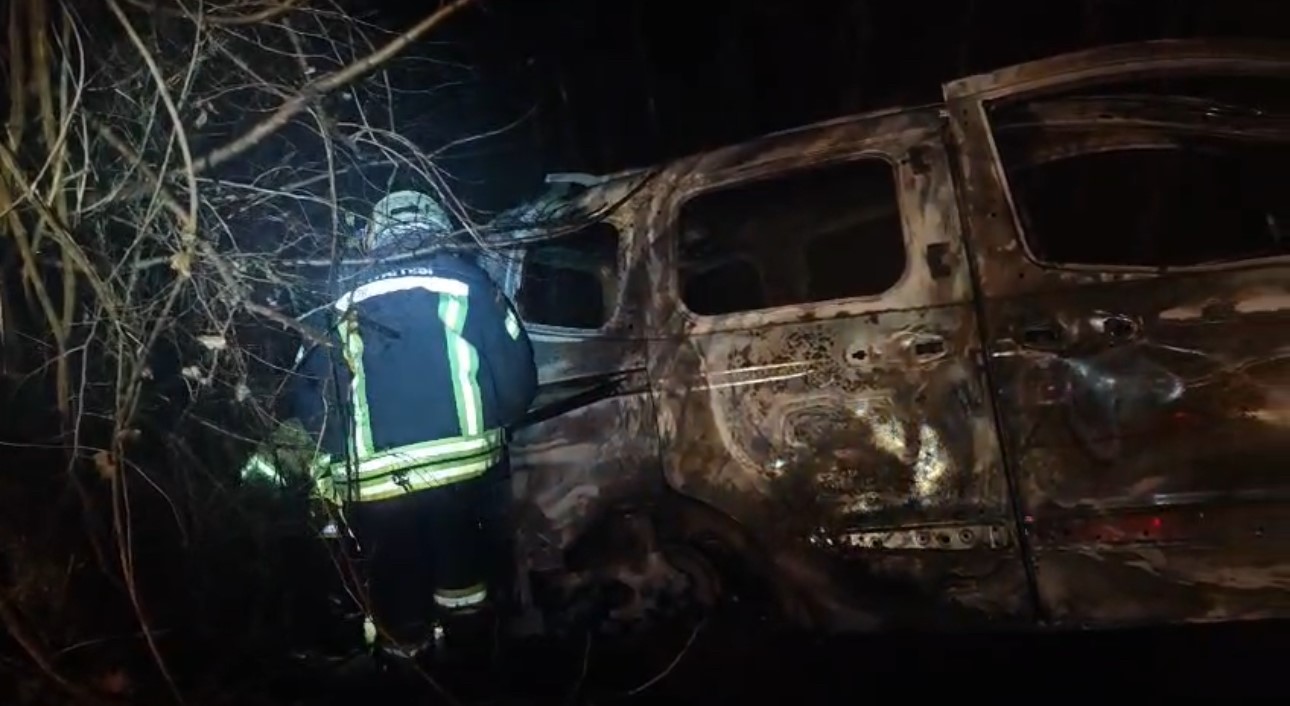 Ağaca Çarpan Araç Alev Alev Yandı (3)