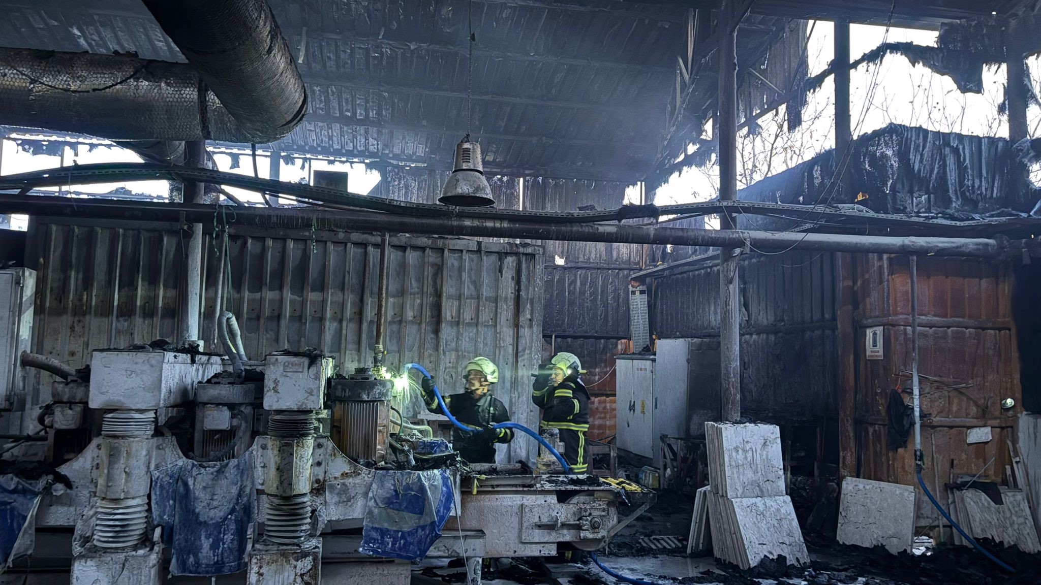 Burdur'da Mermer Fabrikasında Yangın (3)