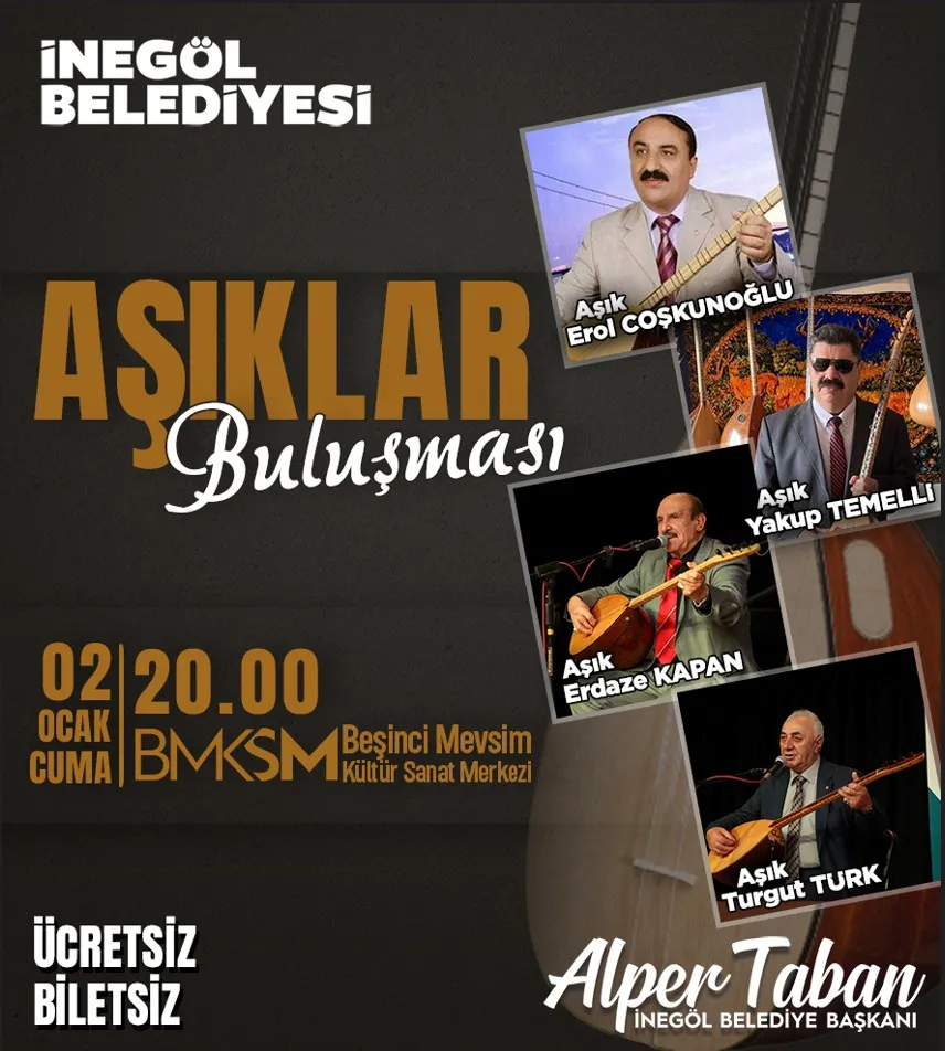 İnegöl’de Aşıklar Buluşması Sanatseverlerle Buluşacak