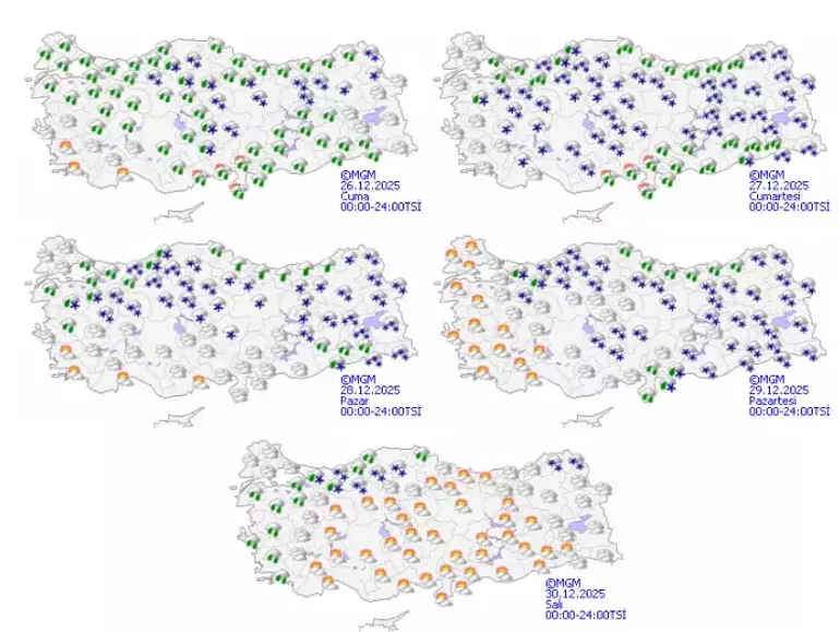 Meteoroloji Yarın Için Uyardı! 48 Kentte Lapa Lapa Kar Yağacak