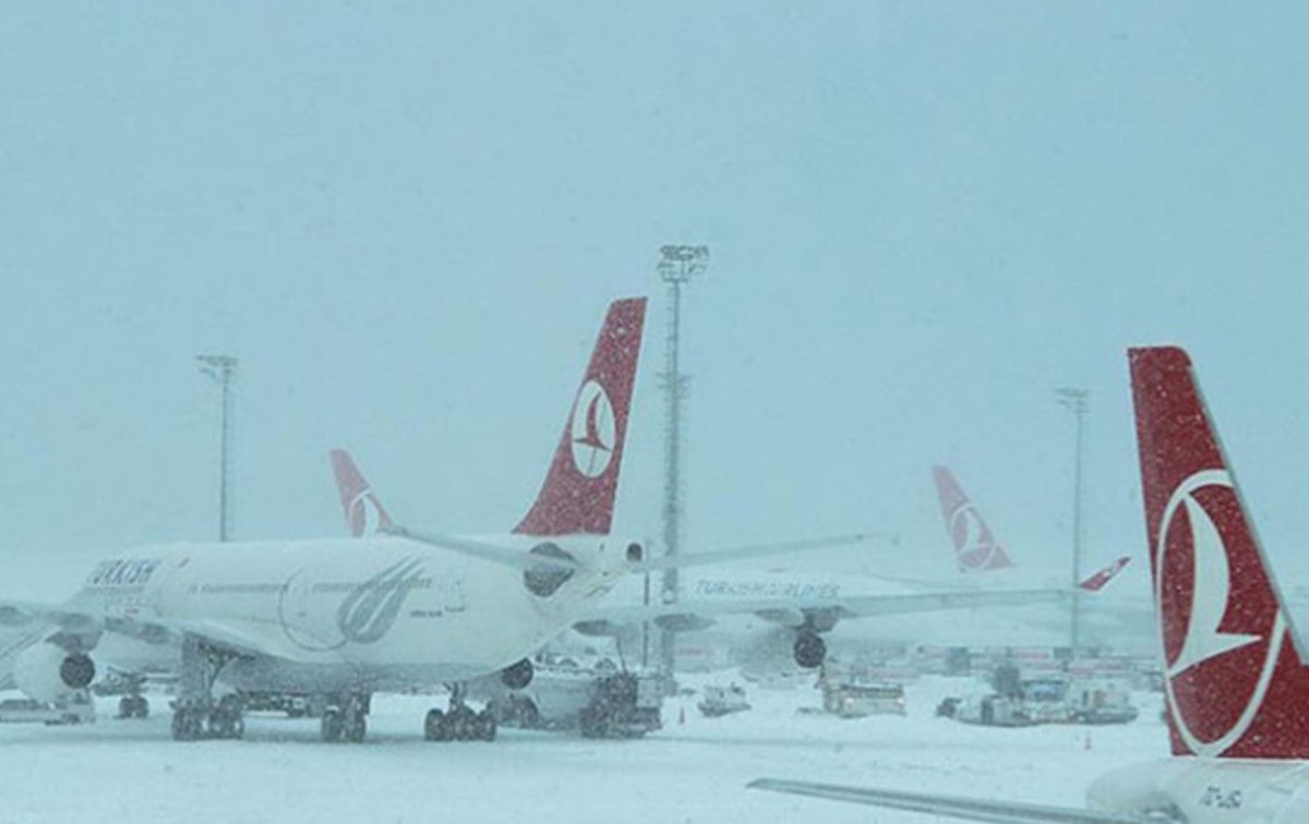 Türk Hava Yolları’nın Seferlerine Kar Engeli! 61 Sefer Karşılıklı İptal Oldu (2)