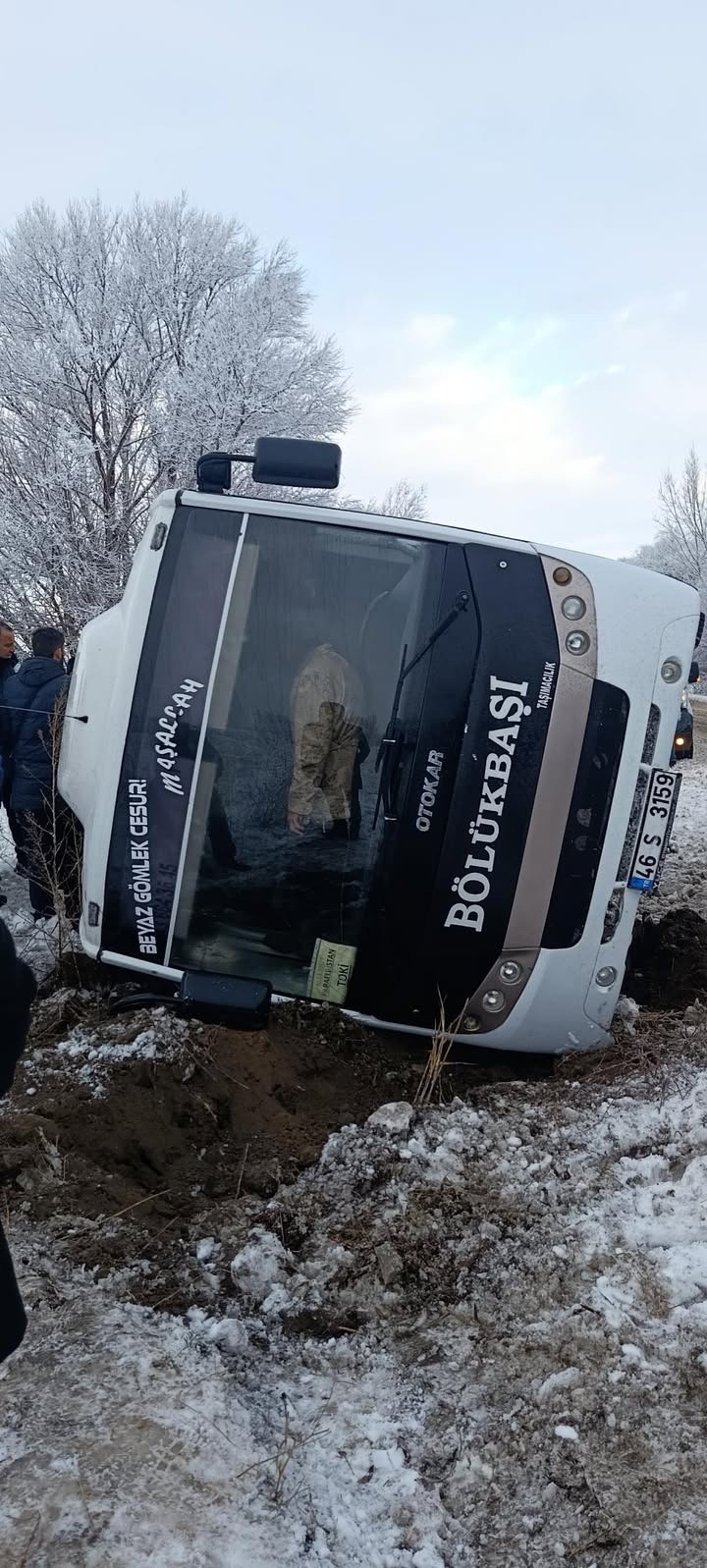 Elbistan Çoğulhan Karayolunda Işçi Servisi Devrildi (2)