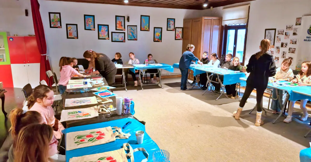 İnegöl'de Çocuklar Sömestr Tatilini Sanat Atölyeleriyle Geçirdi (3)