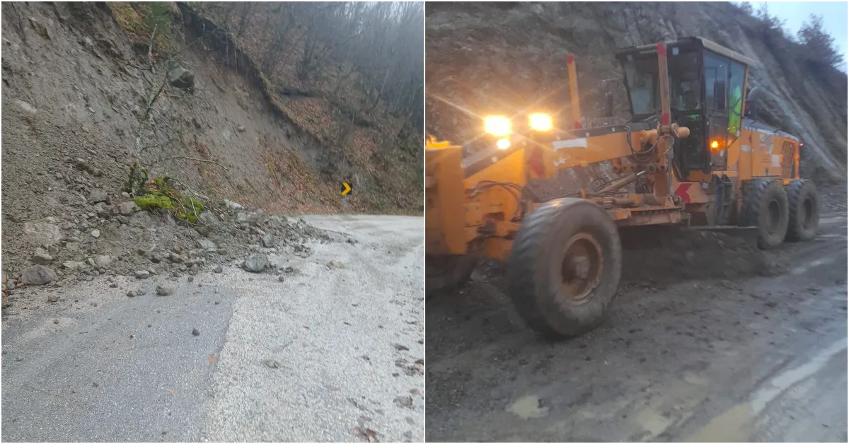 İnegöl'de Heyelan Yolları Kapattı Ekipler Seferber Oldu (1)