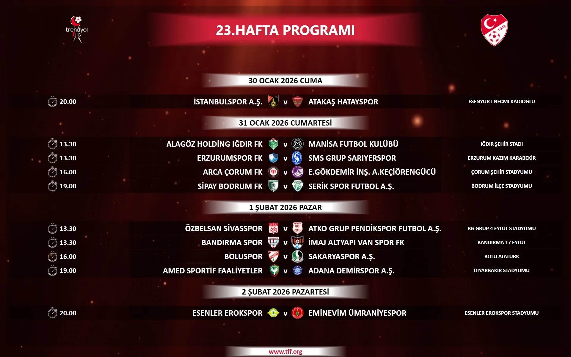 Trendyol 1. Lig'de 5 Haftalık Maç Programı Belli Oldu (1)