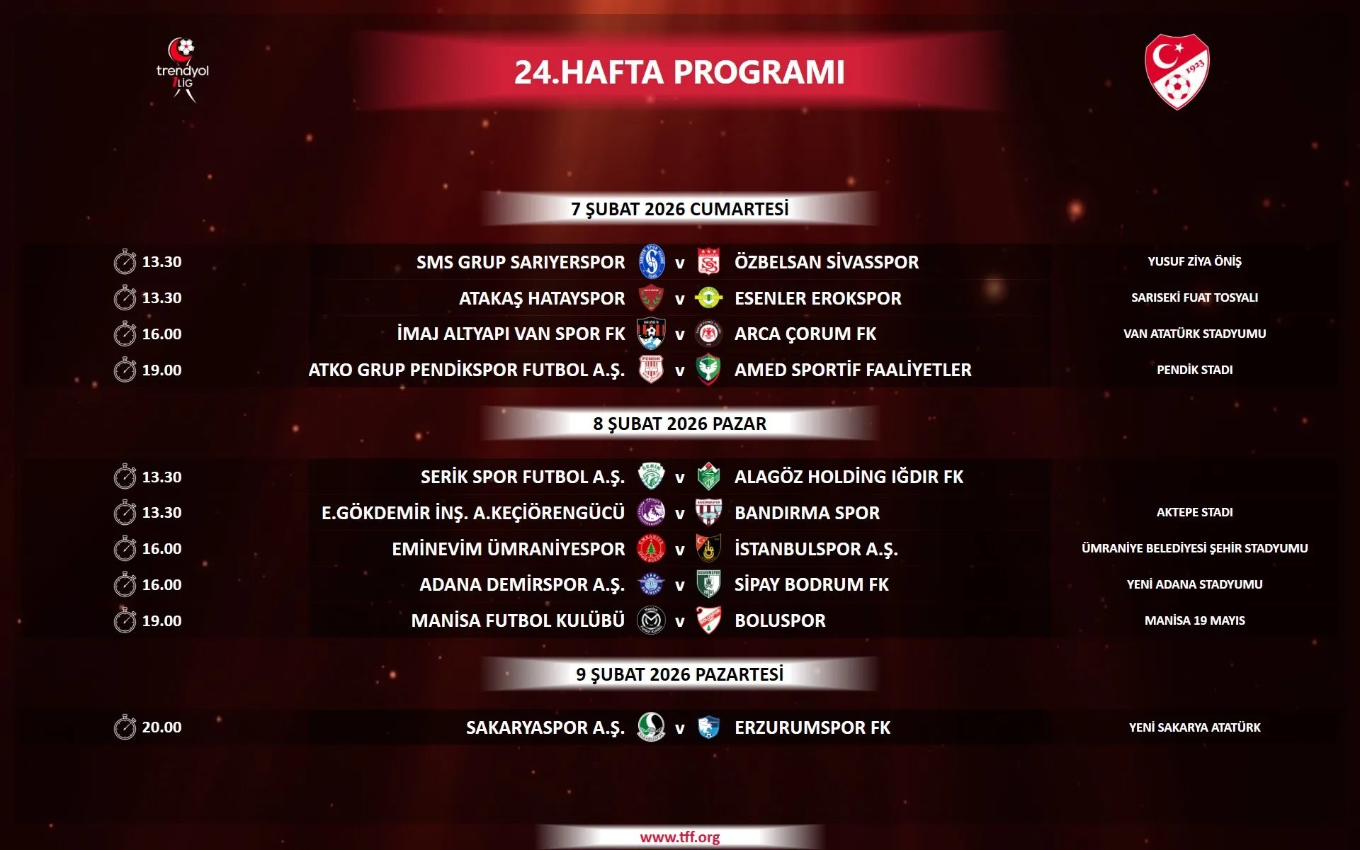 Trendyol 1. Lig'de 5 Haftalık Maç Programı Belli Oldu (4)