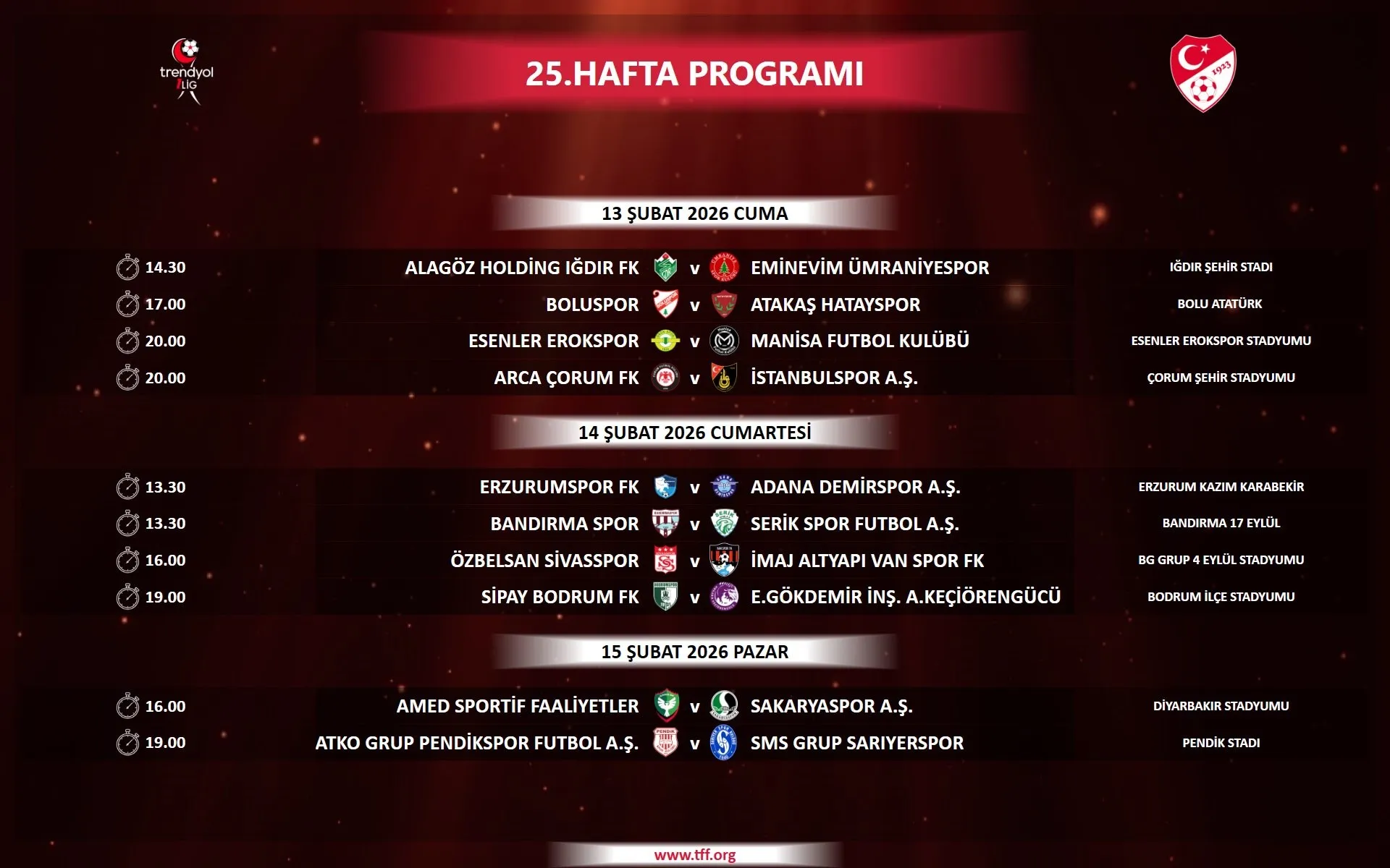 Trendyol 1. Lig'de 5 Haftalık Maç Programı Belli Oldu (5)