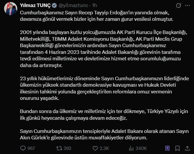 İçişleri Bakanı Ve Adalet Bakanı Değişti!