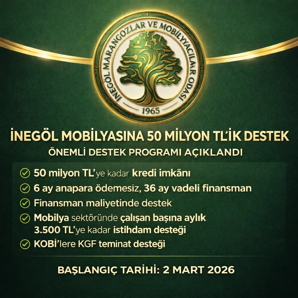 İnegöl Mobilyasına 50 Milyon Tl’lik Destek