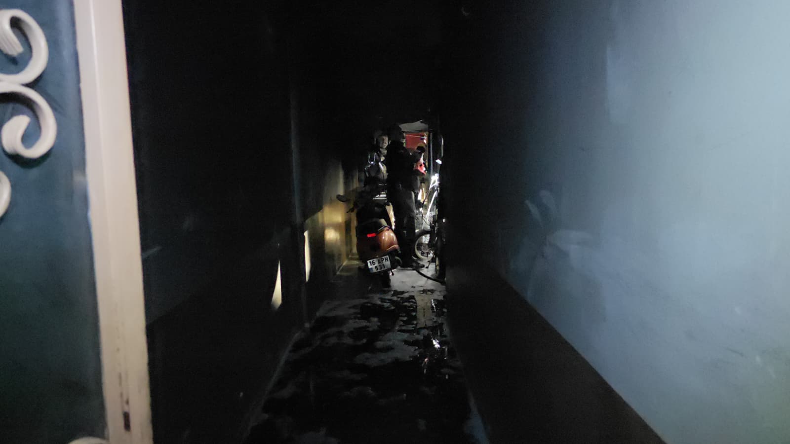 İnegöl'de Elektrikli Bisikletten Yangın Çıktı! (1)