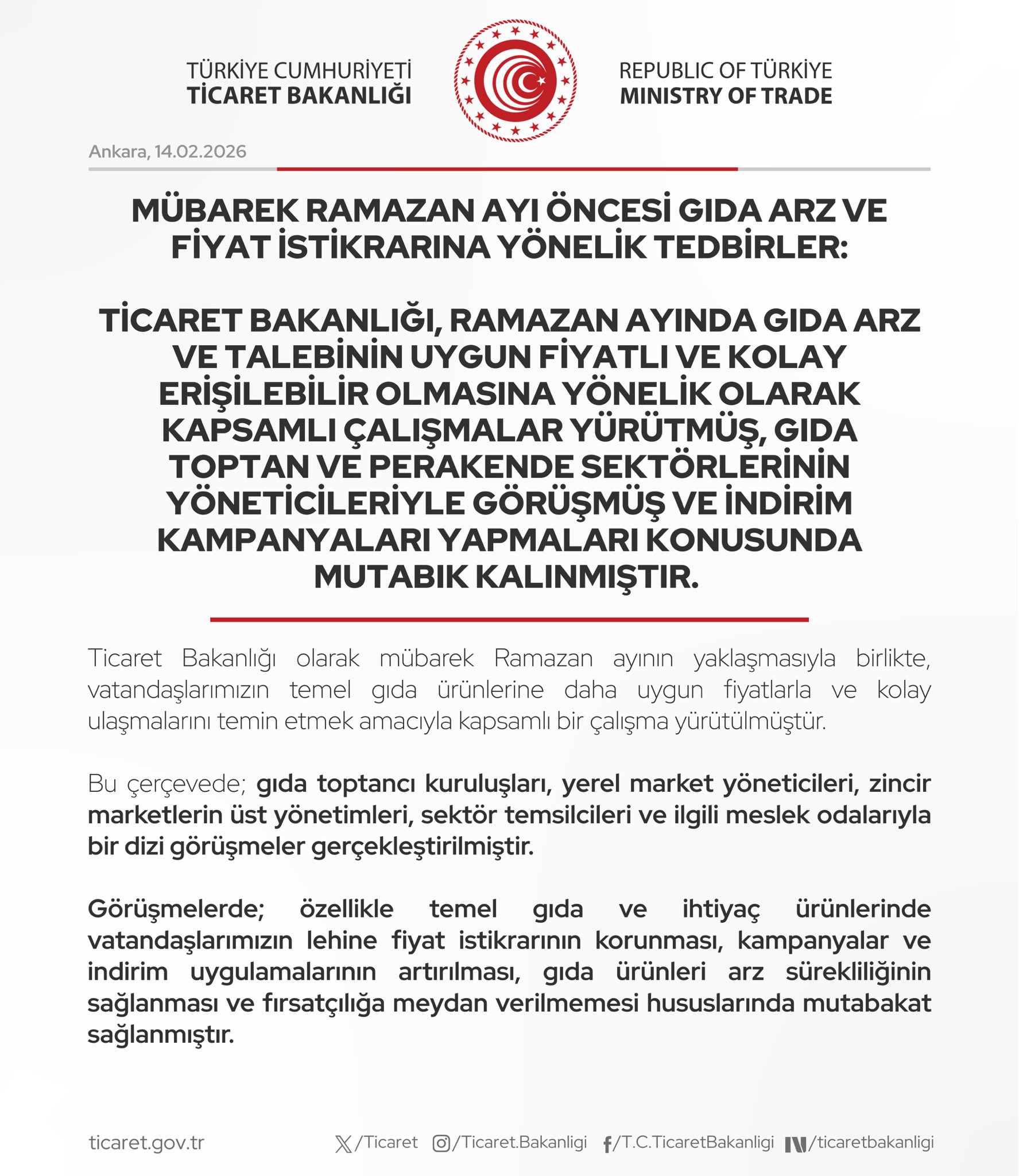 Ticaret Bakanlığı'ndan 'Ramazan' Müjdesi! Gıdada Kampanya Ve Indirimler Artırılacak (2)-1