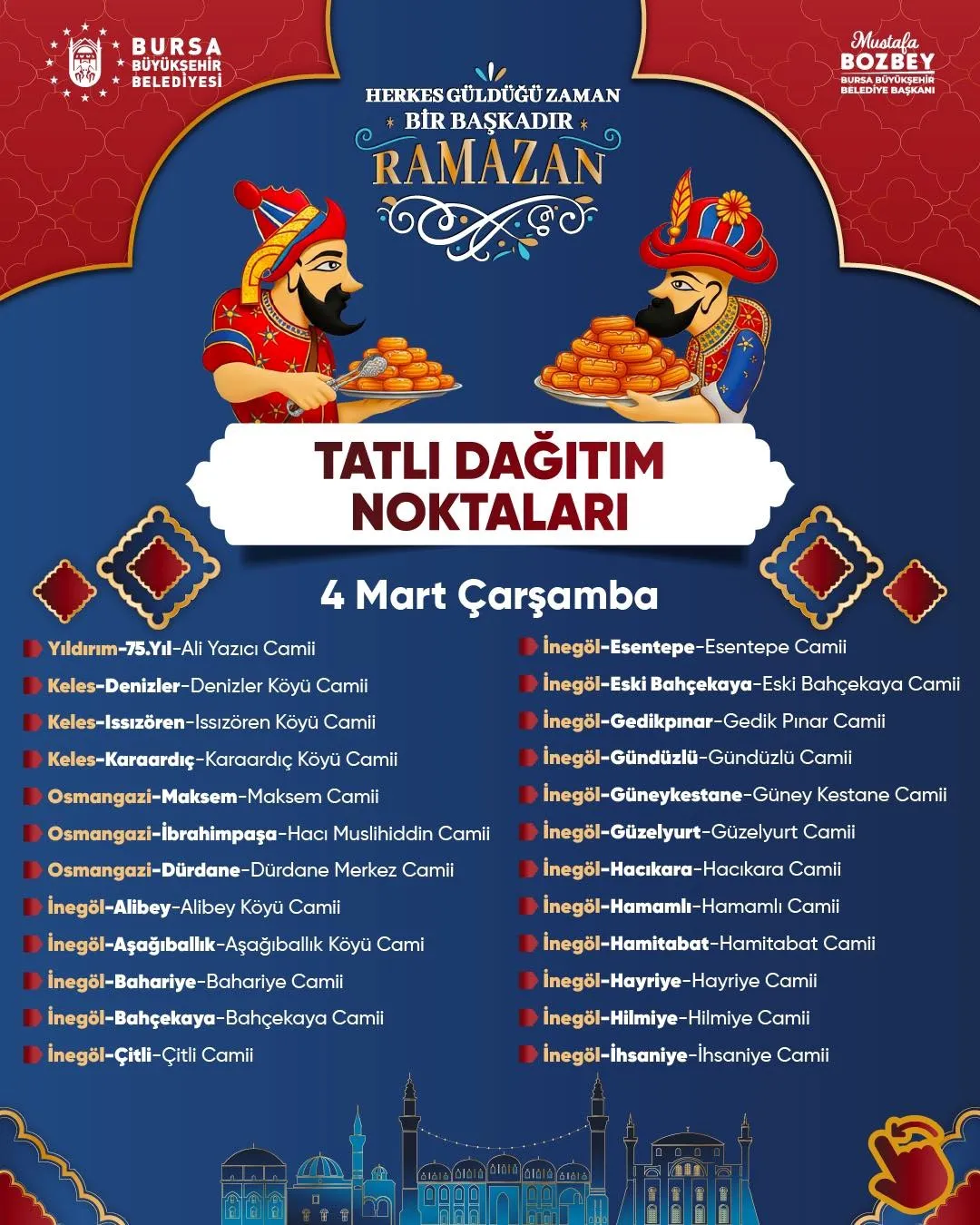 Bursa Büyükşehir Belediyesi İnegöl’de Tatlı Ikramı Yapacak (2)