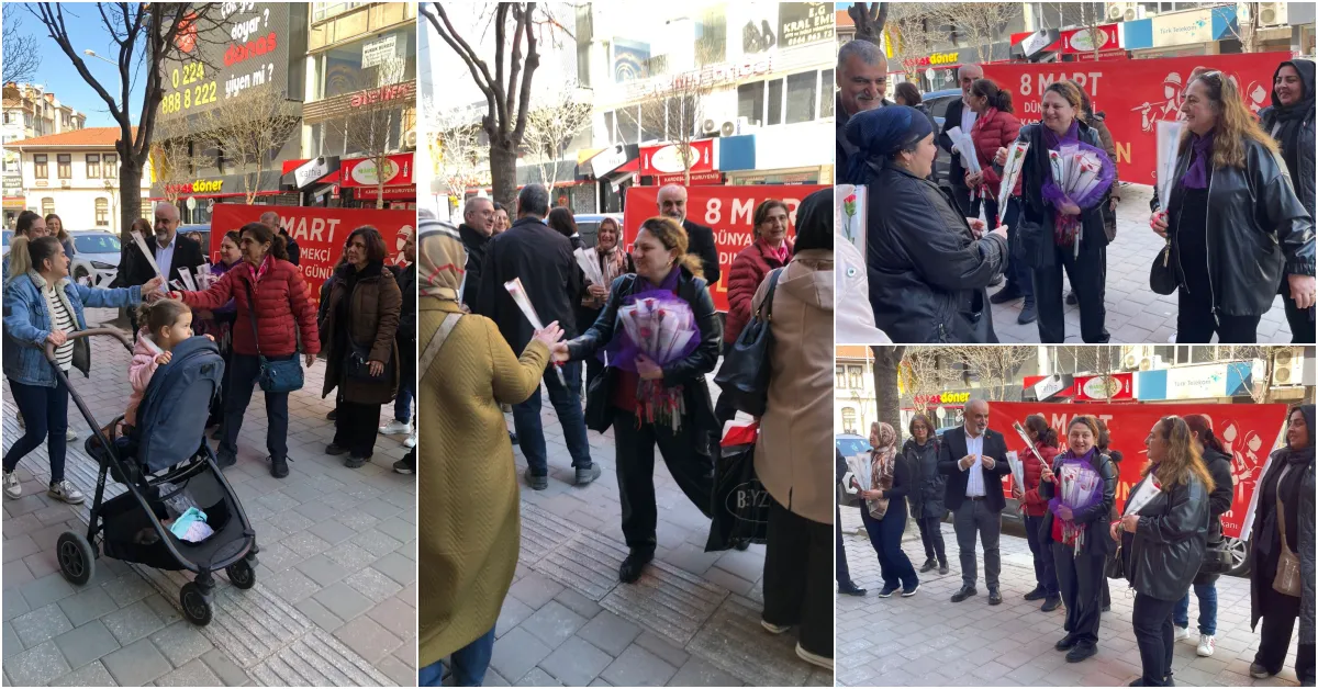 Chp İnegöl’den 8 Mart’ta Kadınlara Çiçek (3)