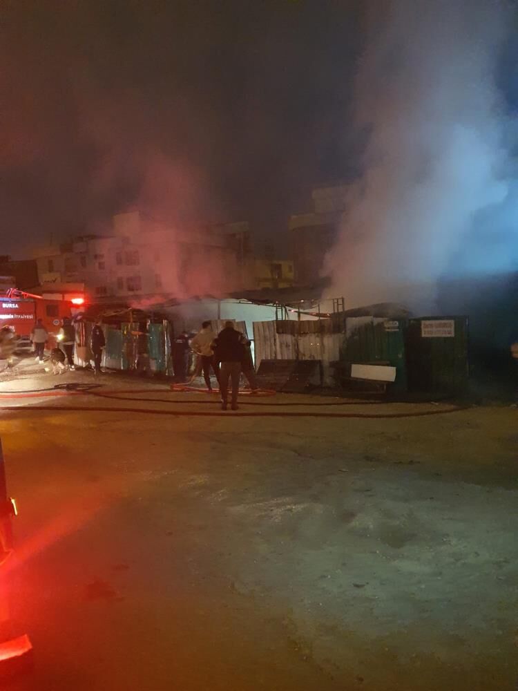 İnegöl'de 200 Küçükbaş Son Anda Kurtuldu! Çiftlik, Alevlere Teslim Oldu (1)