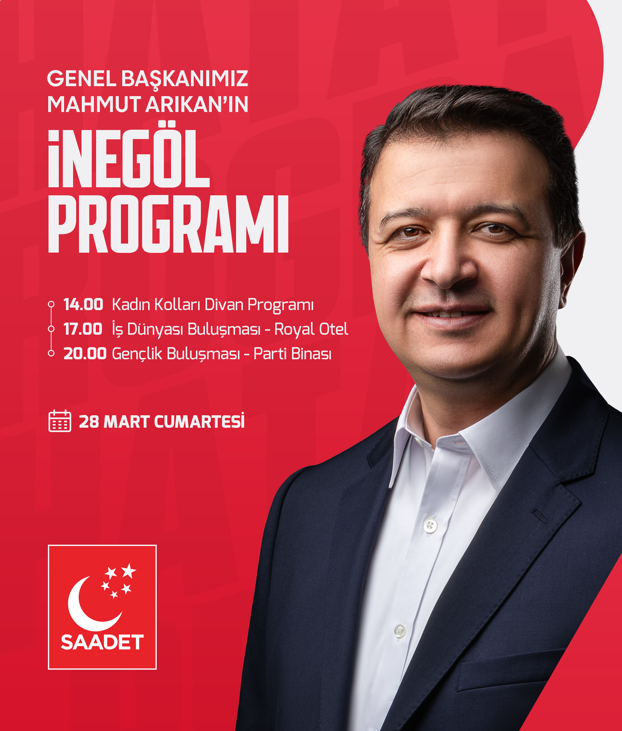 Saadet Partisi Genel Başkanı Mahmut Arıkan İnegöl’e Geliyor-1