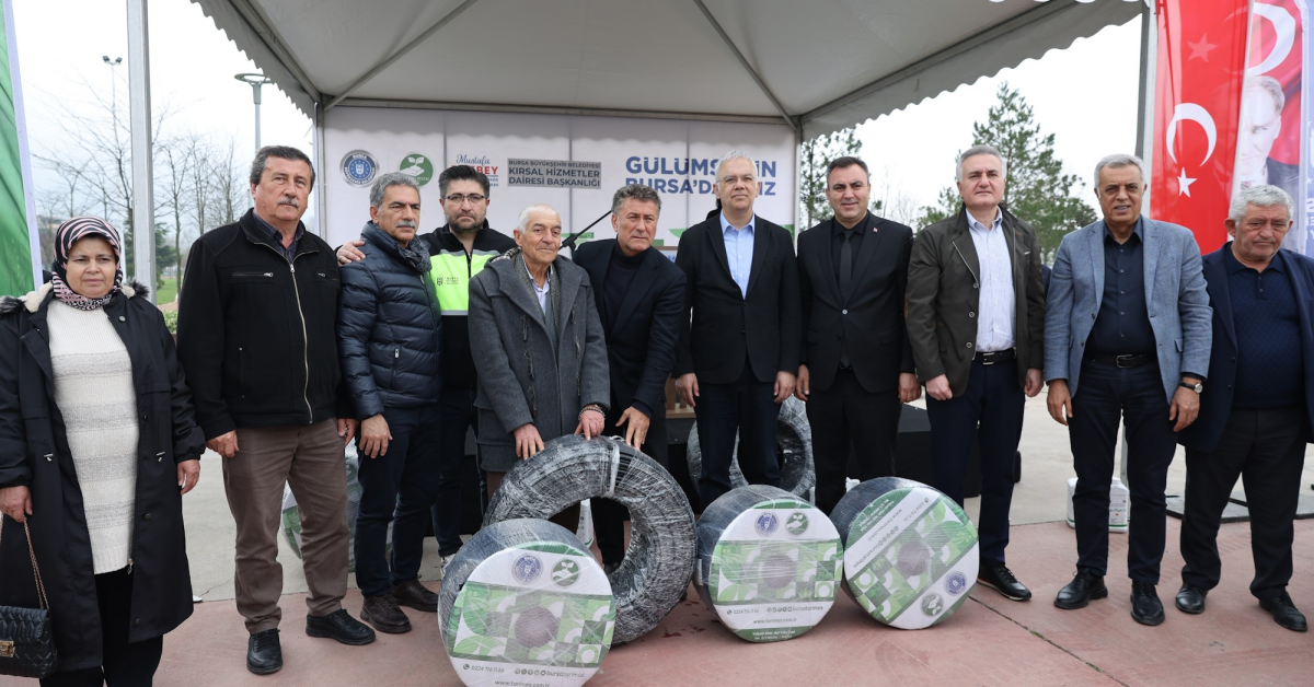 Bursa'da Çiftçiye Dev Destek 11 Milyon Metre Sulama Borusu Dağıtıldı (2)