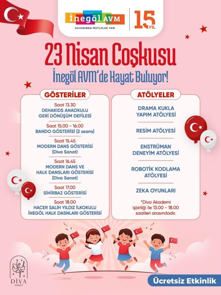 İnegöl Avm’de 23 Nisan Coşkusu! Çocuklara Özel Renkli Etkinlikler Başlıyor (2)
