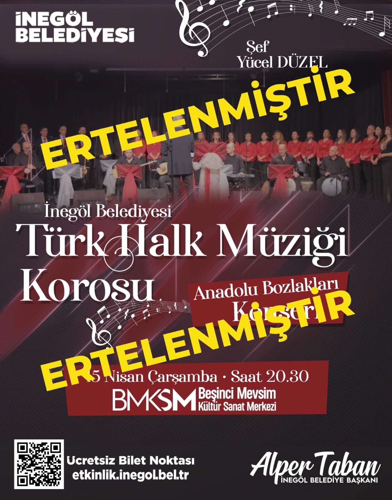 İnegöl Belediyesi Konseri Erteledi